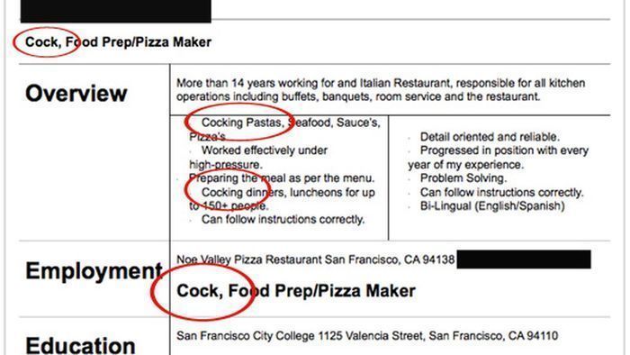 Funny Major Typo on Résumé