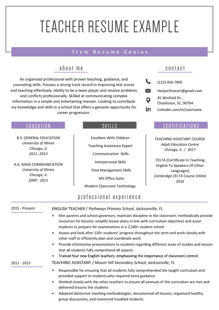 Cv Format For A Teaching Job / Teacher Resume Examples | TemplateDose.com - A cv is a comprehensive statement, which can run anywhere from 3 to 20 pages, emphasizing your don't let choosing the wrong teaching job resume format cost you job interviews in education!