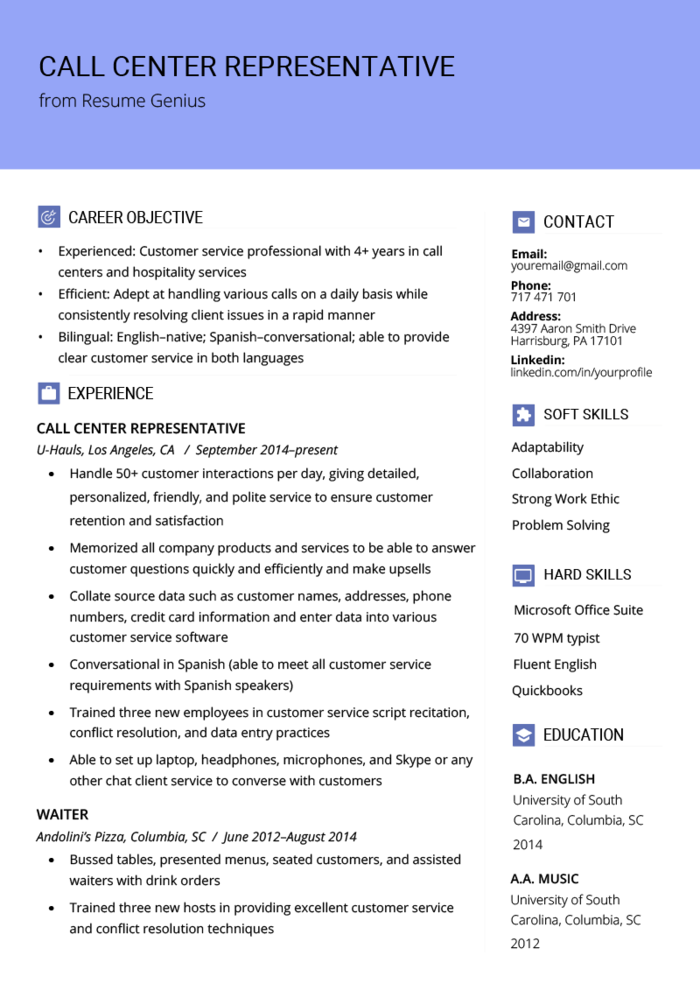 10 Inspiring Customer Service Resume Examples And Templates