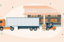 Logistics careers with truck and fork lift