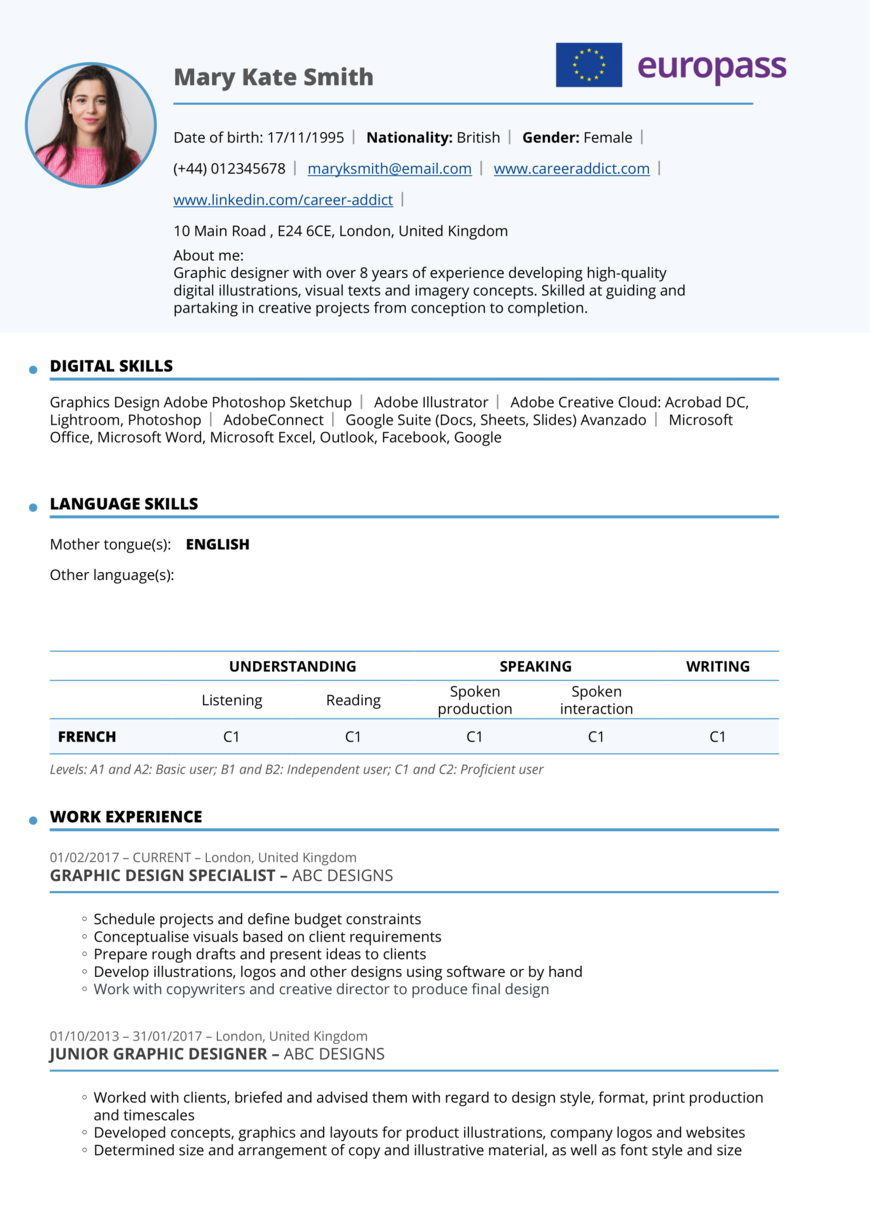 europass cover letter template word