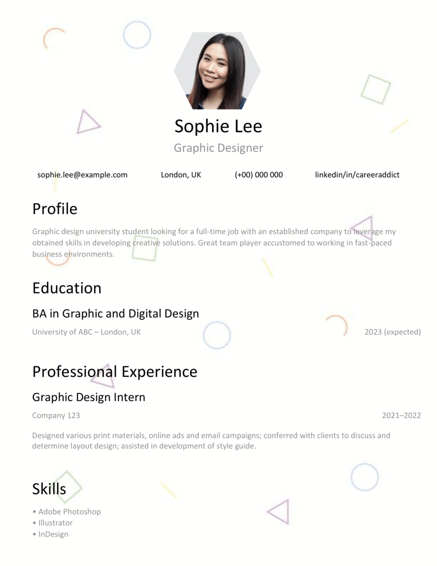 Incomplete Education Résumé Example