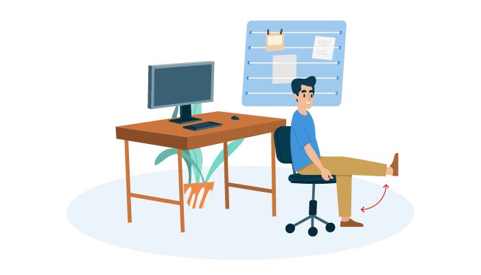 illustration of a man doing seated leg extensions