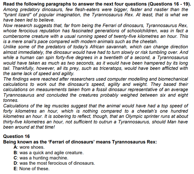 Basic comprehension aptitude example