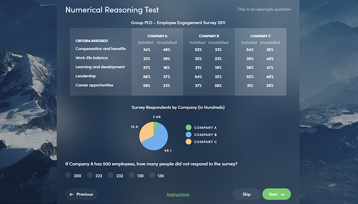 Numerical reasoning example