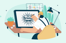 Designer/entrepreneur creating branding personality example for a business