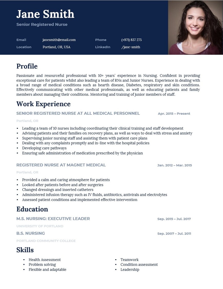 10 Best Nurse CV/Résumé Examples and Templates