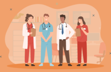 Highest-paying medical administration professionals standing next to each other
