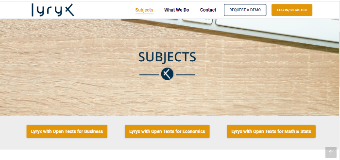 Lyryx website screenshot - websites that offer free textbooks