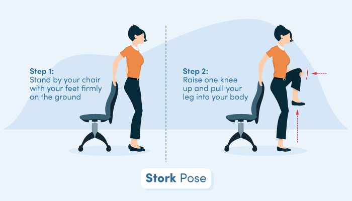 Office yoga exercises. Fitness and yoga workout for office workers, re By  WinWin_artlab