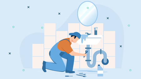 Person figuring out how to become a plumber