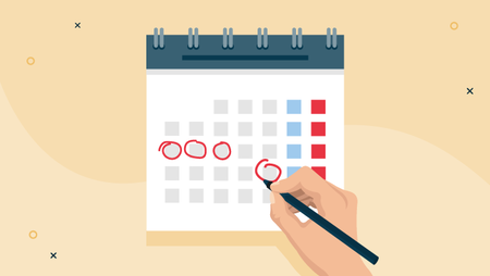 Calendar with circled dates marking bank holidays