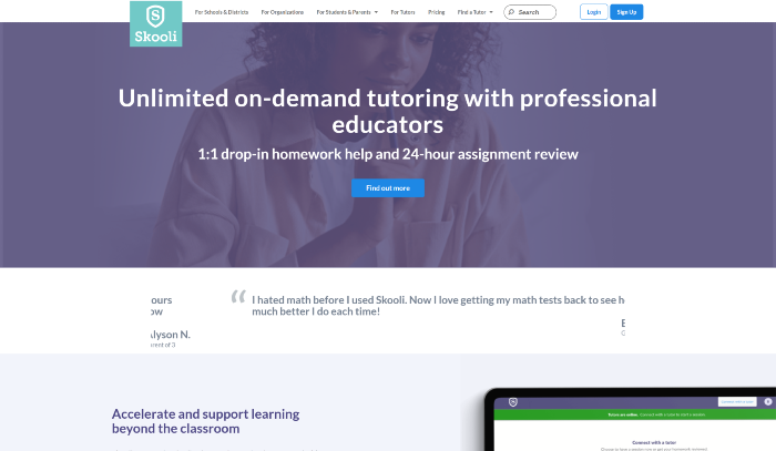 Skooli - website that pays you to tutor students