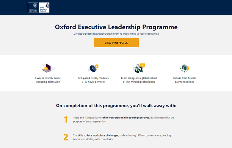 Oxford Executive Leadership Course