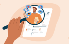 A man learning how to include language skills on a resume