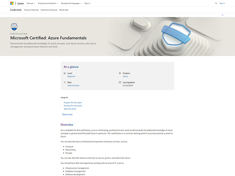 Microsoft Certified Azure Fundamentals