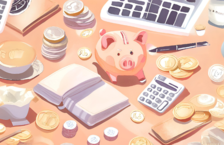 guide to financial literacy piggy bank calculator money on desk