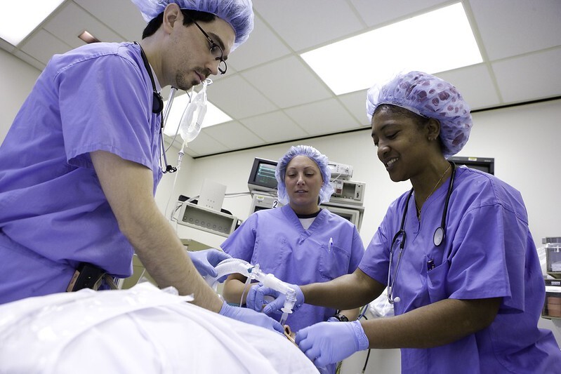 Nurse Anesthetist at work on patient