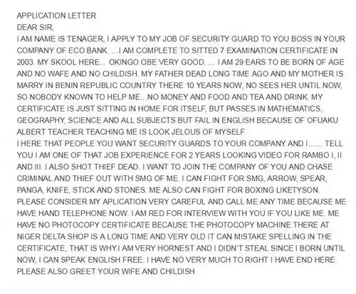 Physical Cover Letter