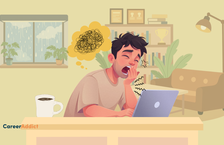 yawning while working