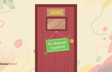door with jobs sign