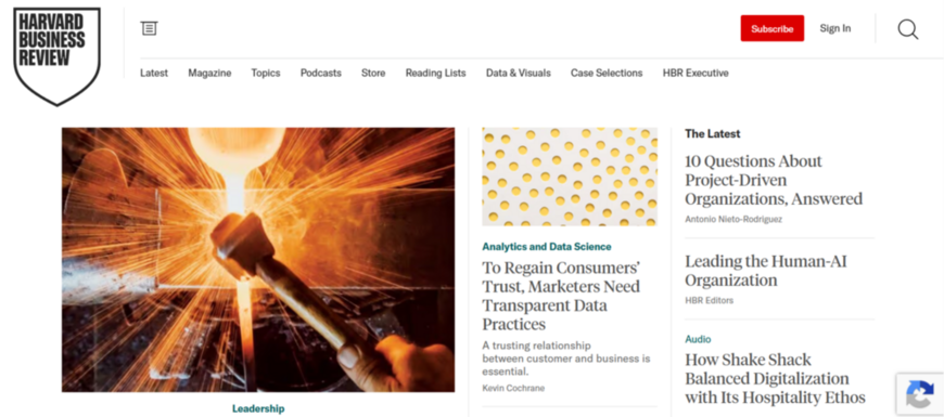 HBR homepage