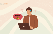 employee on laptop with warning