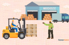 warehouse and forklift