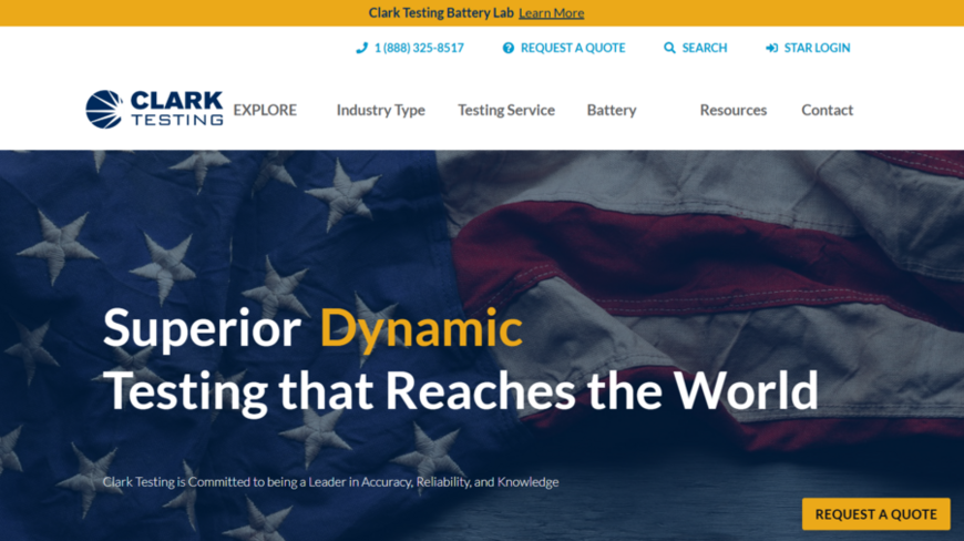 clark testing homepage